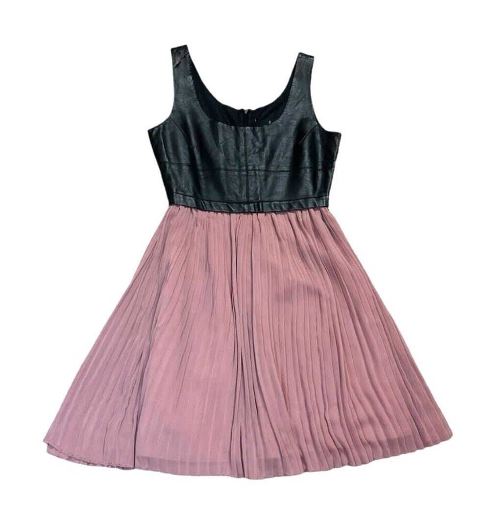 Whimsygoth dress size 2 pleated skirt *damaged faux leather* top fairycore